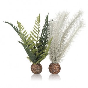 Set decoratiuni acvariu biOrb ferigi gri / verde, S